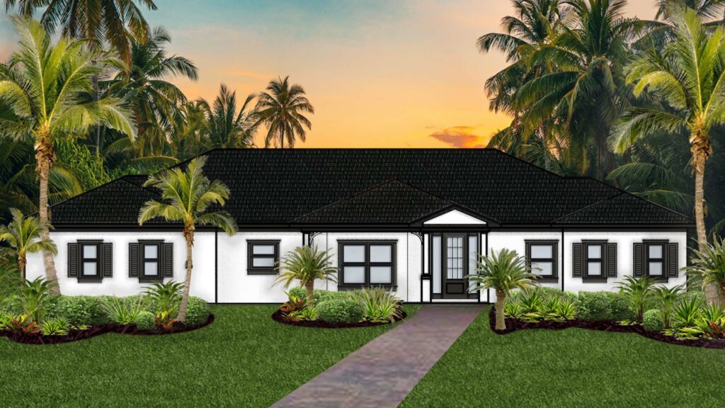 rendering of custom built home for lot 3 bel vista